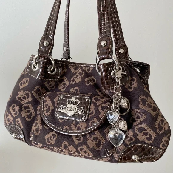 Sac à Main Kathy Van Zeeland Marron – Avec Charms Et Dust Bag, Parfait état